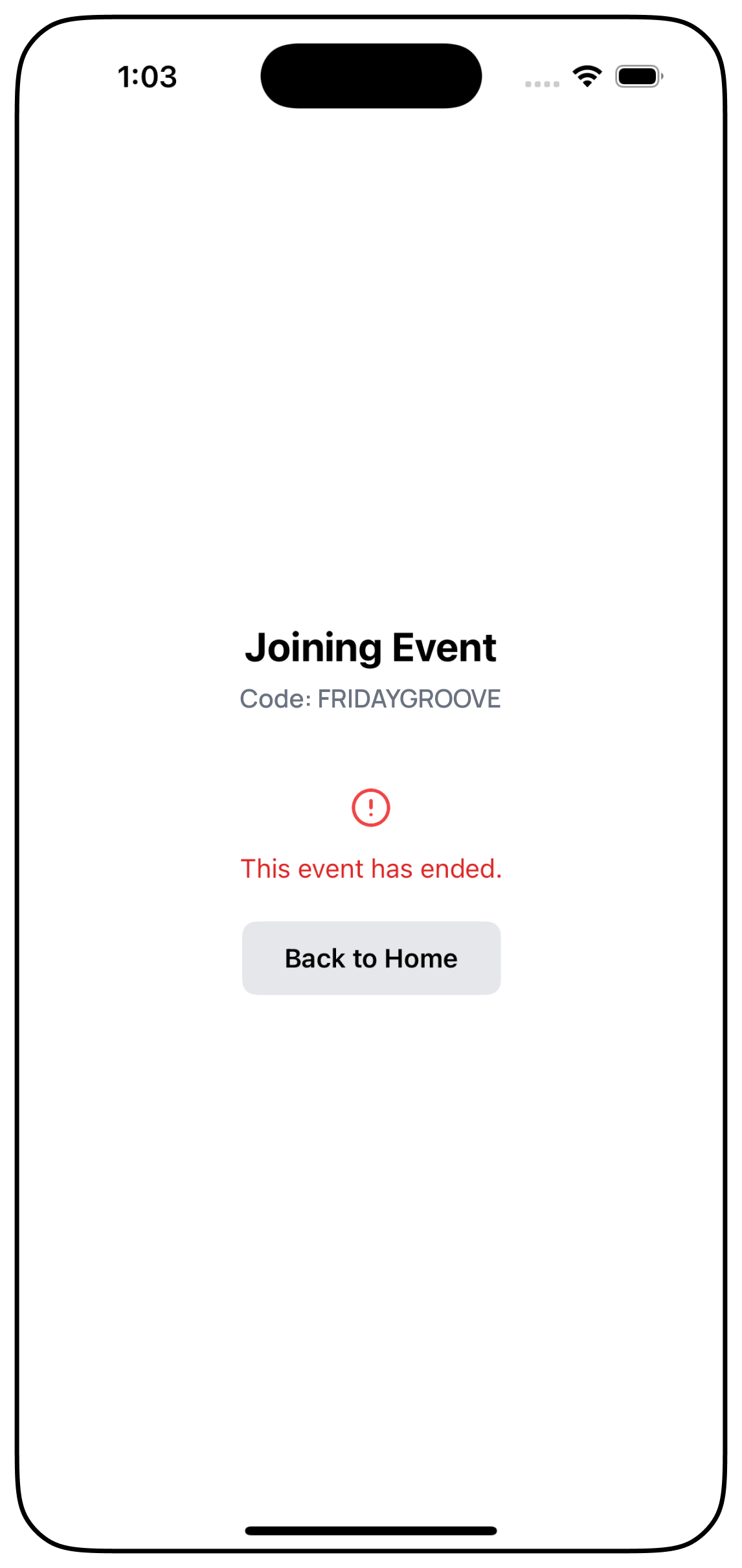 Event disappeared